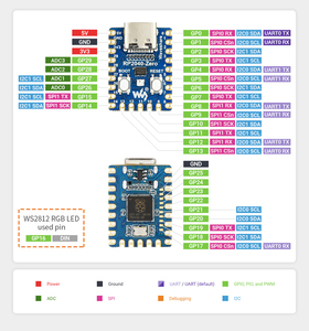 RP2040-Zero Controller 2040 para aspberry i icicrocontroller evelCevelevelevopment oodule UAL-Core ortex 0 0 + rocessor 2 MFlash Lash - Product Image 3