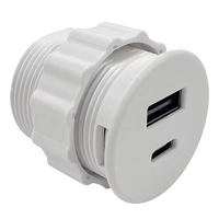 Chargeur USB rond miniature de 30 mm, Smart PD20W, pour canapé, avec USBA+USB-C / Prise de charge USB intégrée pour canapé, bureau, meubles