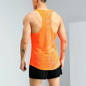 เสื้อกล้ามกีฬาผู้ชายคุณภาพสูง แบบสั่งทำพิเศษ ผ้าถัก แห้งเร็ว ไม่เป็นขุย ระบายอากาศดี พิมพ์ลายได้ เหมาะสำหรับวิ่ง ผลิตจากโพลีเอสเตอร์ - Product Image 5