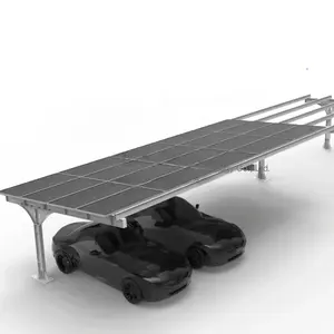 Sistema di montaggio cremagliera fotovoltaico parcheggio in metallo Rack in alluminio Carport struttura di Racking tetto solare