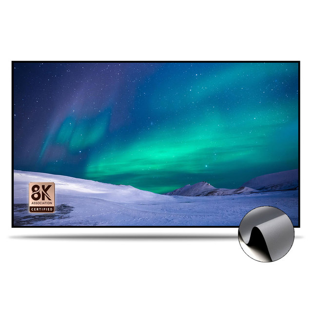 Hot HD Cinema Nano Grey Projector Screen Matte 1cm Ultra Narrow Bezel Fixed Frame 4K 8K 16:9 Portable Home Theater Projection