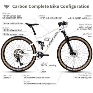 <span class=keywords><strong>Bicicleta</strong></span> de Alto Rendimiento OEM con Cuadro de Carbono, Suspensión Completa, Llantas de Aleación de Aluminio, 12 Velocidades, Frenos de Disco Hidráulicos, Cassette 11-50T - Product Image 2