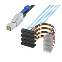 Kabel Data Mini SAS HD 1m, kecepatan tinggi SFF-8644 eksternal 36PIN SFF8087 harnes kabel untuk Server Cloud penyimpanan elektronik