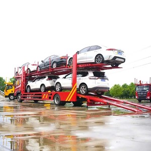 รถบรรทุกขนส่งรถยนต์ 5 ที่นั่ง ยี่ห้อจีน Dongfeng พร้อมรถพ่วงบรรทุกรถยนต์ 5 คัน สำหรับขาย รถบรรทุกขนส่งสินค้า - Product Image 1