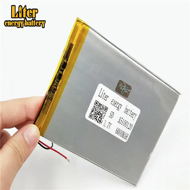 Wholesale ultra thin 3.7V 35100120 6000mAh lipo batteries rechargeable lithium ion polymer