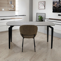 Usine chinoise vend des tables à manger rectangulaires en céramique avec pieds en métal de luxe moderne personnalisés, plateau en verre trempé, pour hôtel