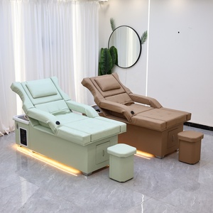 Adjustable Shampoo Chair <b>Electric</b> Salon Bed with Foot Bath Pedicure Basin Multifunction Spa Treatment Furniture - Product Image 1