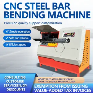 Máquina de dobra de barra de aço CNC para endireitar e dobrar a placa de reforço do aro de dobra com integração