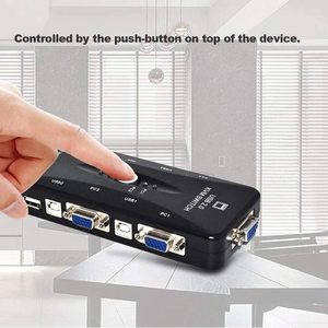 KVM <b>Switch</b> 4 Port <b>USB</b> 2.0 VGA <b>USB</b> Console For PC Computer Sharing - Product Image 2