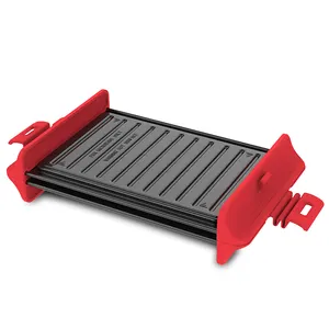 Hochwertige quadratische abnehmbare Mikrowelle lange Grill pfanne Doppelseite Antihaft-Mikrowelle Fleisch grill platte