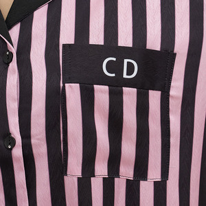 Conjunto de Pijama de Seda Satinada para Mujer, Nuevo, Estampado a Rayas, Manga Larga - Product Image 5