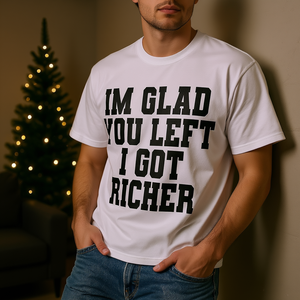 T-shirt con grafica 'I'm Glad You Left' in scatola, Oversize, Stile Streetwear Y2K, Divertente Regalo di Natale - Product Image 3