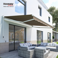 Auvent rétractable mural de jardin Hooeasy, manuel, motorisé, réglable, en aluminium, avec bras pliables