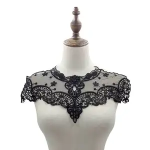 High Quality Fashion 3D Flower Polyester Guipure Lace Collar For Lady Dress L06