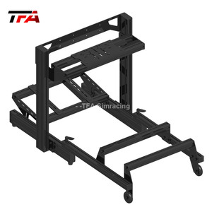 de conducción de coche con soporte de monitor único, kit de simulación de carreras de extrusión de aluminio negro, 4080 - Product Image 1