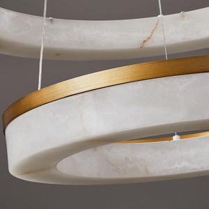 Marble Copper Chandelier Round LED Pendant <b>Light</b> Modern Minimalist Living Room Villa Bedroom <b>Lighting</b> Fixture - Product Image 3