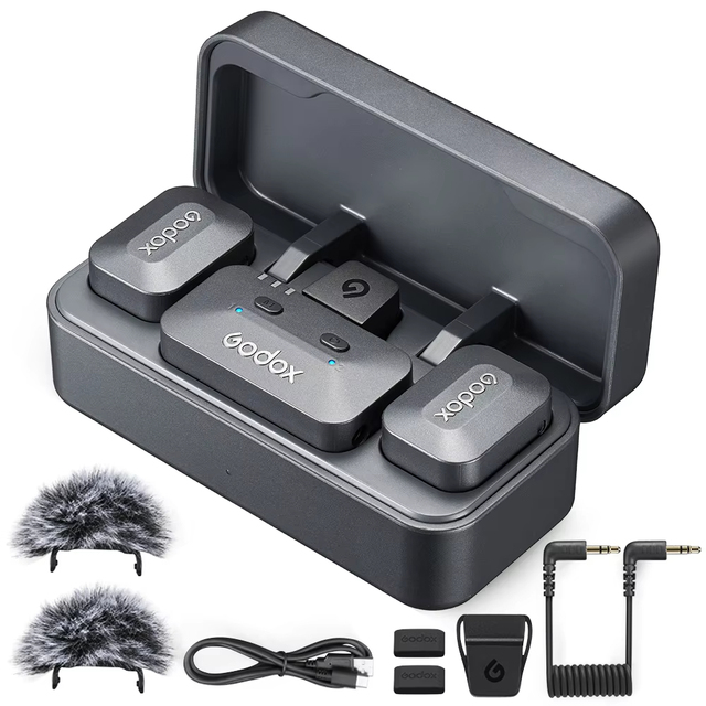 Godox Alink Wireless Lavalier Microphone - Omnidirectional 10-Level Noise Reduction Mic for Smartphone, Camera & Computer
