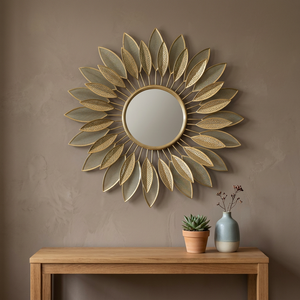 Espejo de Pared Redondo Bohemio de Latón con Borde Decorativo Enmarcado de 4.0 mm de Grosor - Product Image 1