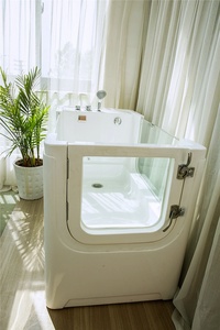 Bañera de Acrílico para Perros con Diseño Moderno, <span class=keywords><strong>Escaleras</strong></span>, Hidromasaje, Ozono, Estación de Autolimpieza, Independiente, 8 Jets, 220V/110V, Spa Eléctrico para Perros - Product Image 3