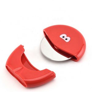 Smiley Face Rotary Round Pie <b>Baking</b> Kitchen Gadget Retractable Pizza Cutter With Latch - Product Image 1