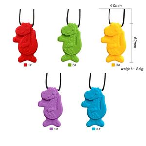Mordedor Sensorial con Forma de Dinosaurio para Autismo, No Tóxico, Juguete Suave para Masticar, Collar, Certificado LFGB, 2-4 Años - Product Image 3