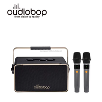 Enceinte sans fil rétro portable, système audio domestique 3 voies, batterie 10000 mAh avec deux micros pour fêtes à domicile