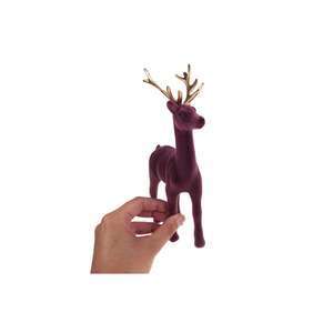 Cute Reindeer Velvet Decorative Figurine Great Christmas Gift For Holiday <b>Decoration</b> Table Centerpiece And <b>Winter</b> Home Style - Product Image 1