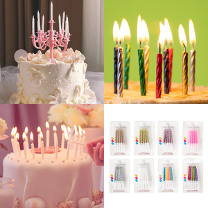 Birthday Candles Spiral Shape 10 Pieces Colored Gold Silver <b>Paraffin</b> Birthday Party Decorations - Product Image 4