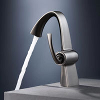 Grifo de lavabo de baño de cerámica moderno con diseño elegante de un solo Mango para grifos de lavabo contemporáneos