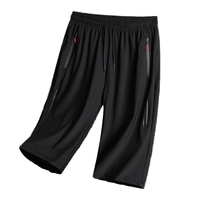 Shorts d'été décontractés pour hommes, amples, en tissu peigné, séchage rapide, élastiques, coupe droite, grande taille, couleur unie, sportifs, tricotés, écologiques