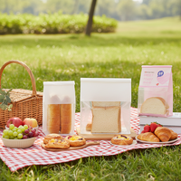 Sachet en papier kraft PET à huit soudures latérales avec fermeture éclair, fenêtre transparente, bord supérieur thermosoudé, pochette à quatre soudures, qualité alimentaire, pour chips et produits pour bébés