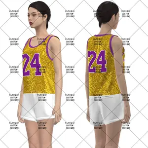 YIZHIQIU Custom Sequins All Teams Basketball Jersey High Quality Embroidery Stitched Men Sports Shirt Nbaa Jerseys