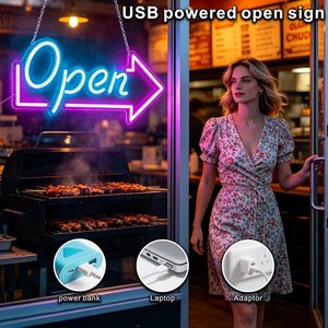 Open Letreros Neon LED dimmable USB powered ambient <b>light</b> store <b>window</b> decoration <b>light</b> street indicator <b>light</b> landscape <b>light</b> - Product Image 2