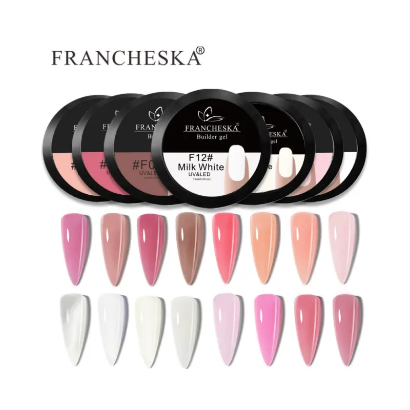 FRANCHESKA Gel de extensão para construção de unhas em fermentação por atacado de fábrica em um frasco de 15 ml.