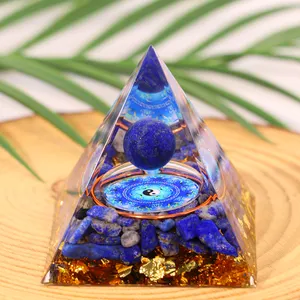 50mm Gerador De Energia Pirâmide De Cristal Orgone Pirâmides De Pedra Preciosa Organite Pirâmide De Cristal De Cura