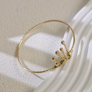 Crown Shape Alloy Open <b>Cuff</b> <b>Bracelet</b> For Women Fashion Jewelry Arm Band <b>Silver</b> Gold Color - Product Image 6