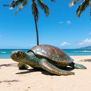 Onlyart-Escultura de tortuga marina para proyectos costeros, diseño personalizado, animal de jardín al aire libre, latón, tamaño de Vida Marina, bronce - Product Image 2