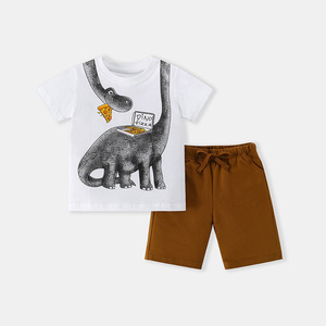 Completo Estivo per Bambini in Stile Europeo e Americano, T-shirt a Maniche Corte e Pantaloni in 100% Cotone, Set Due Pezzi <span class=keywords><strong>Angel</strong></span> Uniwin - Product Image 2