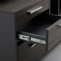 Bureau de direction moderne en MDF E1, table de patron importée, finition de luxe, bureau de direction en forme de L, mobilier de bureau de luxe pour PDG