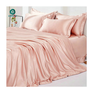 Groothandel Moerbei Zijde Hoeslaken <span class=keywords><strong>Set</strong></span> Enkele Twin Dubbele Kingsize Satijnen Dekbed Premium Kwaliteit Zijden Beddengoed Hoes <span class=keywords><strong>Set</strong></span> - Product Image 1