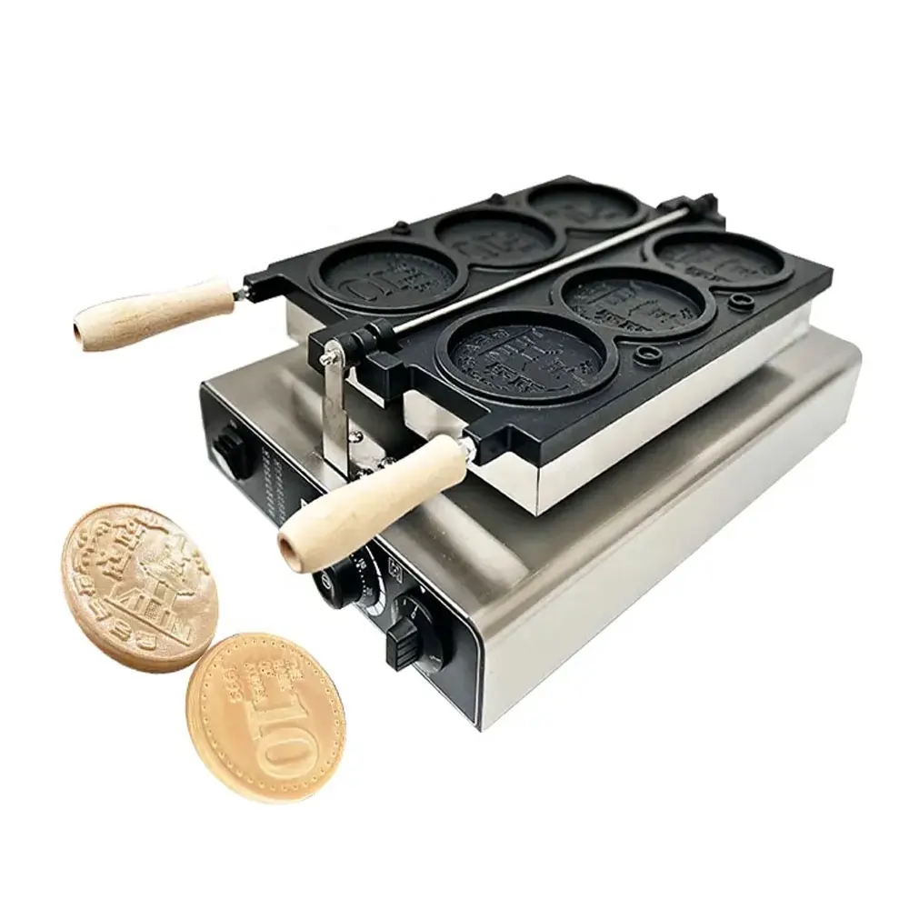 Macchina commerciale rotonda Coin Waffle Maker Usa giappone thailandia la repubblica di corea Arab The filippine