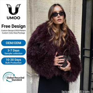 Abrigo Largo de Mujer para Otoño-Invierno, Novedad de Moda, Elegante y Holgado, Estilo Casual con Efecto Piel Sintética, Chaqueta Tejida de Manga Larga con Estampado de Oveja - Product Image 1