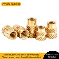 Inserts filetés moletés en laiton M1.6/M2/M2.5/M3/M4/M5/M6/M8 pour injection plastique, insert fileté en laiton pour soudure à chaud