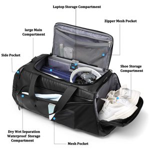 <span class=keywords><strong>Mochila</strong></span> de Lona Personalizada al por Mayor, Económica, de Gran Capacidad, para <span class=keywords><strong>Hombre</strong></span>, Bolsas de Viaje Impermeables, Bolsa Deportiva de Gimnasio con Compartimento para Zapatos - Product Image 2