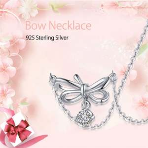 Collar de circón 925 colgante exquisito con cadena de plata regalo de mujer - Product Image 3