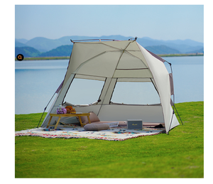 Tente de plage automatique Oxford pour 3-4 personnes, abri solaire UPF 50+, auvent de camping coupe-vent avec sac de transport pour utilisation en extérieur - Product Image 2