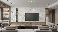 Panel Decorativo de Pared, Lámina de PVC con Aspecto de Mármol, 1220*2440*3mm, para Decoración de Interiores, Tablero UV