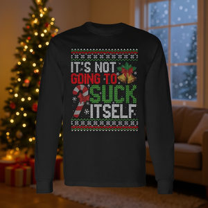 Camiseta navideña de manga larga para parejas, diseño navideño con la frase 'It's Not Going To Suck Itself' - Product Image 3
