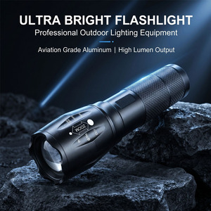 Torcia Tattica Flintronic 2 Pezzi 2000 Lumen Impermeabile con Zoom <span class=keywords><strong>e</strong></span> Messa a Fuoco Regolabile, 5 Modalità, Super Luminosa per Campeggio ed Emergenze - Product Image 2