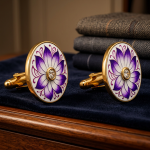 Boutons de manchette en laiton plaqué or faits à la main pour hommes, pour tenue formelle, fête d'anniversaire, anniversaire de mariage et cadeau de mariage - Product Image 4